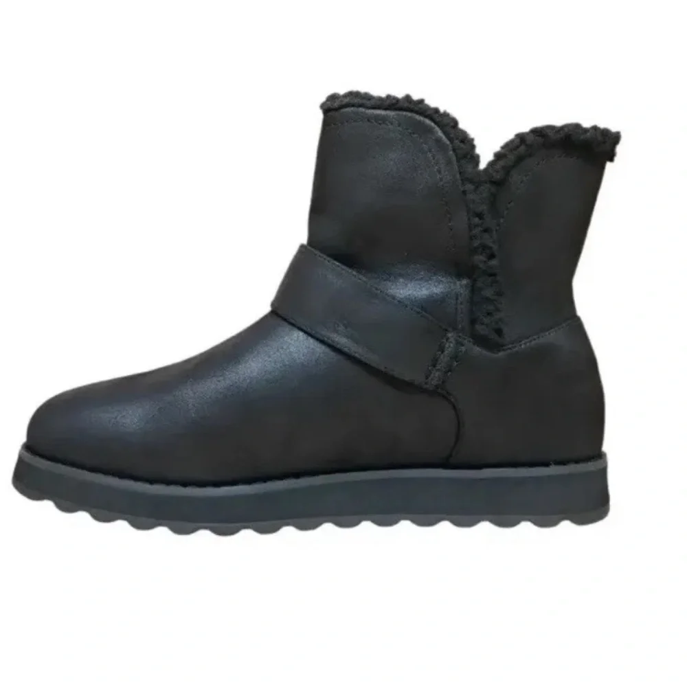 Skechers Keepsakes 2.0 Cabin Feels Womens Winter Snow Boots Black Vegan NEW - Picture 2 of 8